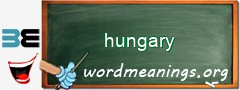 WordMeaning blackboard for hungary